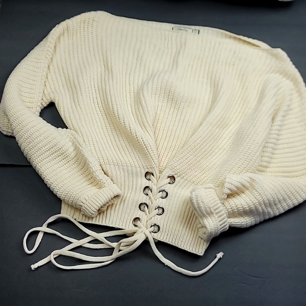 2bella Cream Oversized Sweater- XS/S